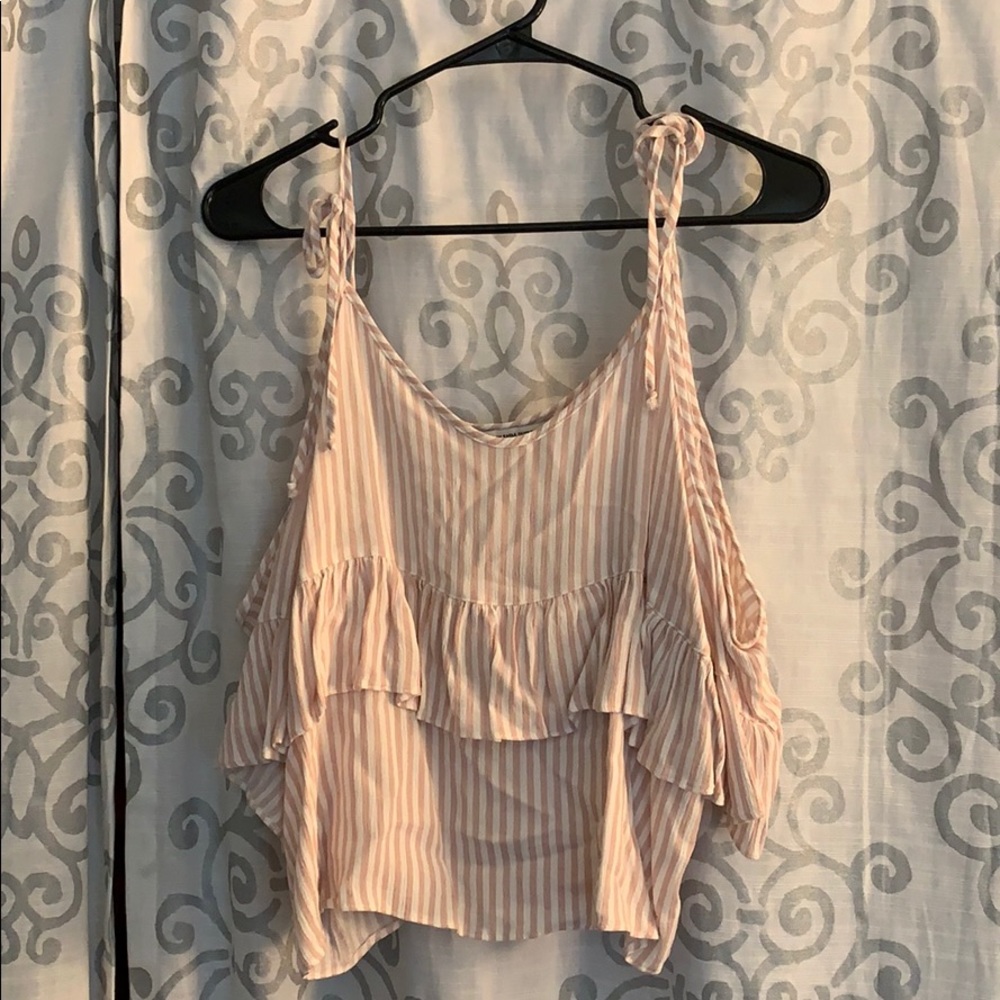 American Eagle Cold Shoulder Tie Top